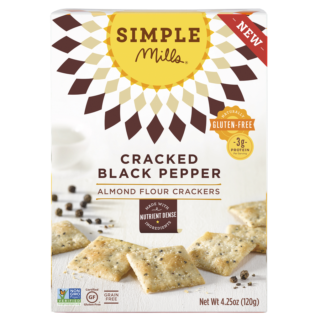 Cracked Black Pepper Almond Flour Crackers