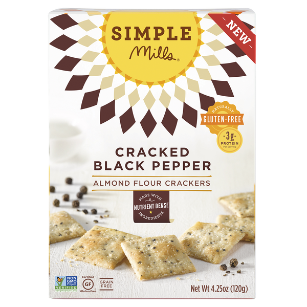 Cracked Black Pepper Almond Flour Crackers