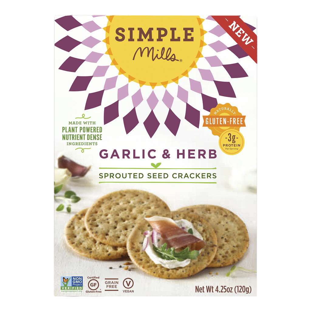 Garlic & Herb Sprouted Seed Crackers