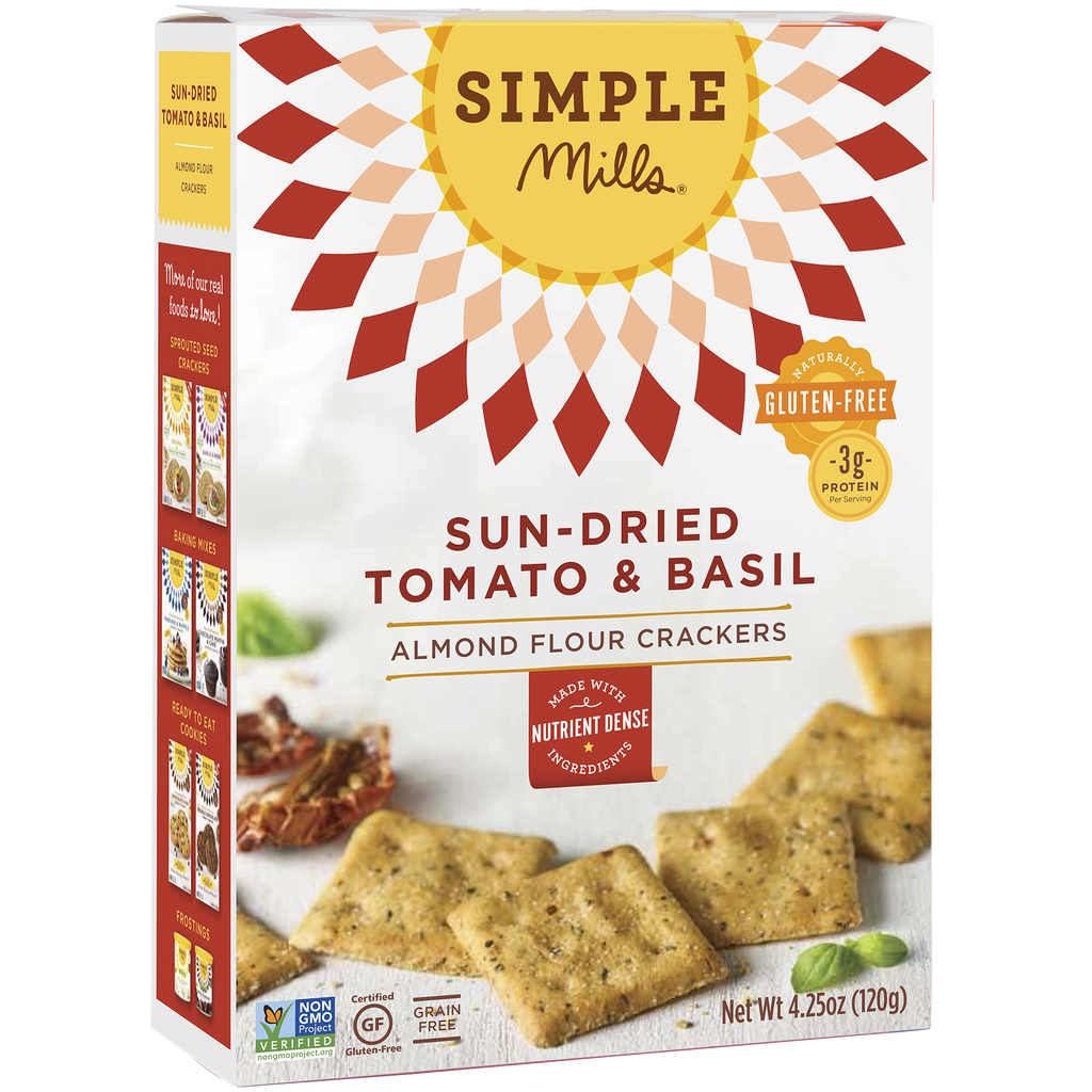 Sun-dried Tomato & Basil Almond Flour Crackers