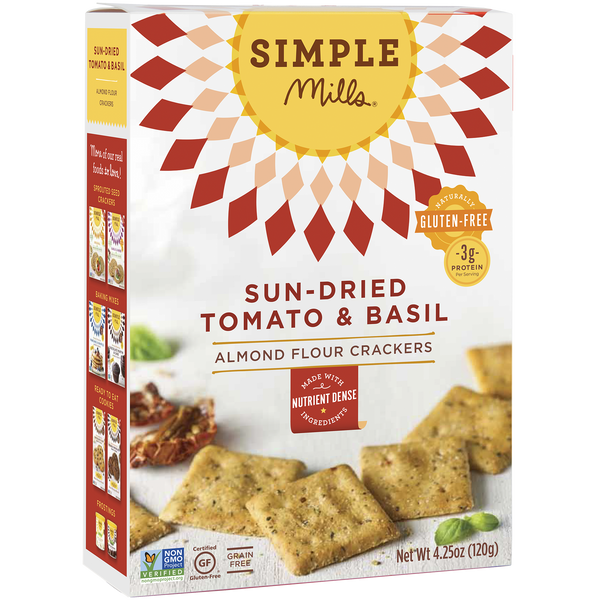 Sun-dried Tomato & Basil Almond Flour Crackers